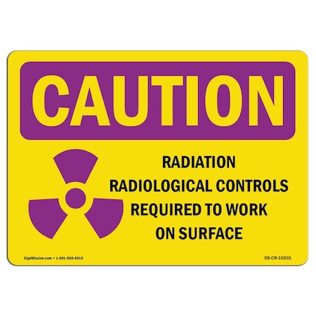 OSHA CAUTION RADIATION Radiation Contamination Radiological W/ Symbol 5in X 3.5in Decal, 10PK